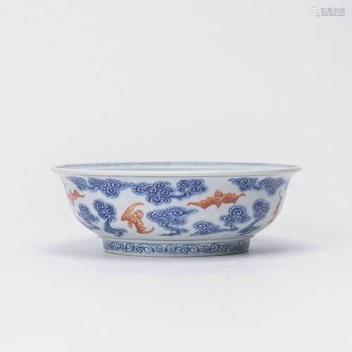 chinese blue and white porcelain washer