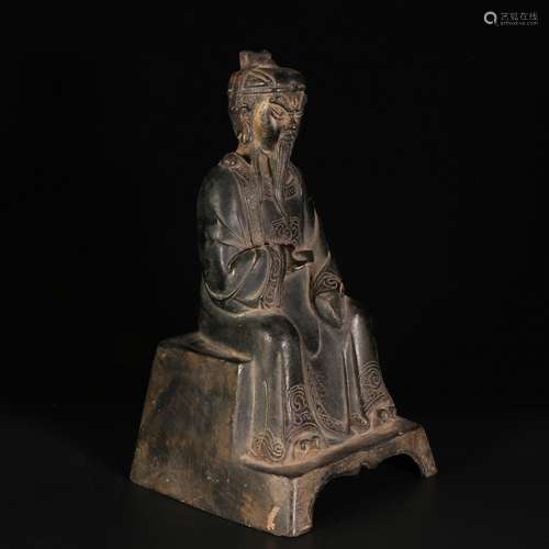 chinese bronze taoist figure