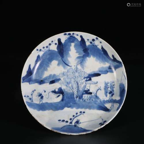 chinese blue and white porcelain dish