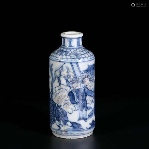 chinese blue and white porcelain snuff bottle