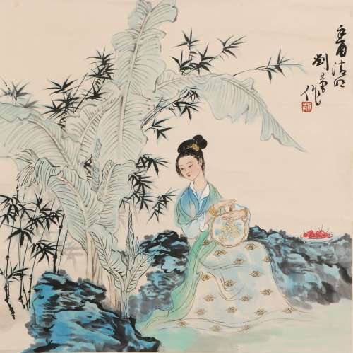 chinese liu danzhai's figure painting