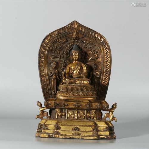 Chinese gilt cuprum Buddha statue