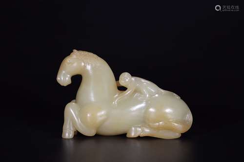 chinese hetian jade horse ornament