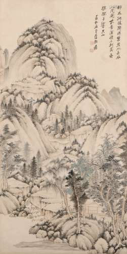 chinese zhang daqian's landscape painting