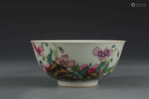 A Famille Rose Floral Bowl