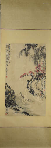 A Chinese Landscape Painting Paper Scroll, Collaborate Piece
