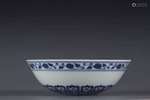 A Blue And White Floral Bowl