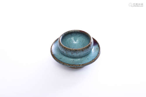 A Yaozhou Kiln Flambe-Glaze Cup And Cup Stand