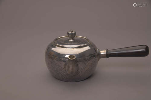 A Japanese Silver Hand Teapot