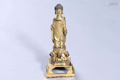 A Gilt Bronze Statue Of Buddha Amitabha