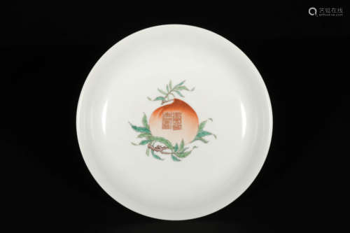 A Wucai Fruits And Floral Character ‘Shou’ Dish