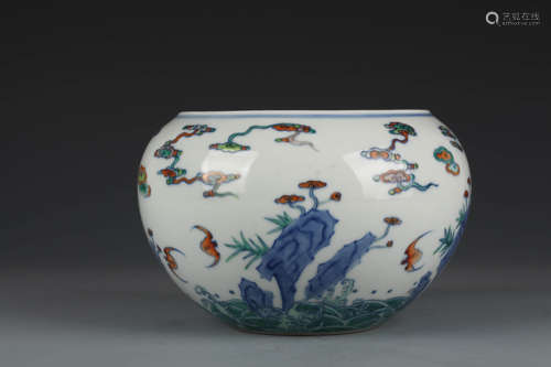 An Underglaze-Blue And Doucai Fu&Shou Washer