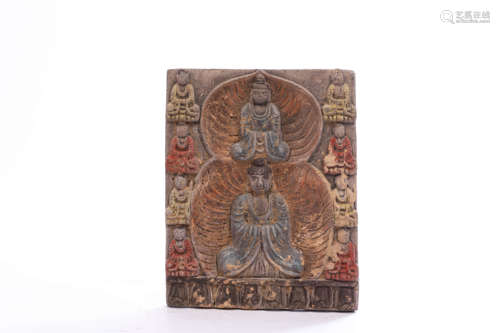 An Archaistic Pottery Buddha Plaque