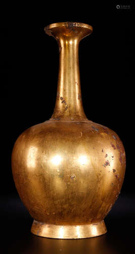 GILT BRONZE CAST PLAIN VASE