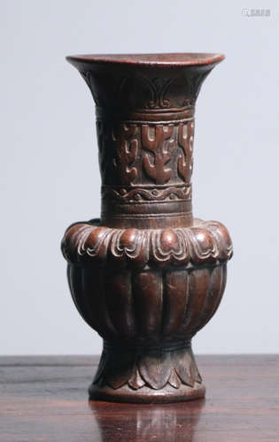 BAMBOO CARVED VASE