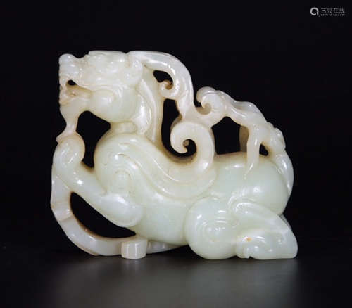 HETIAN JADE CARVED BEAST PENDANT