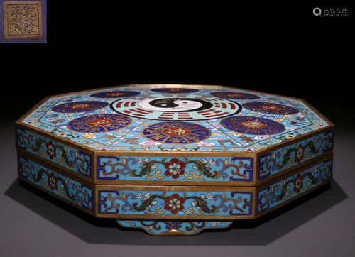 CLOISONNE CAST FLOWER PATTERN BOX