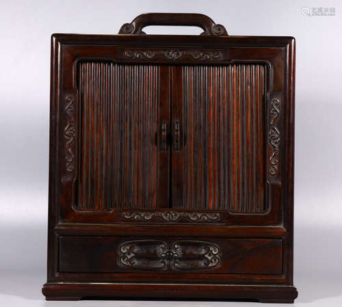 ZITAN WOOD CARVED CABINET