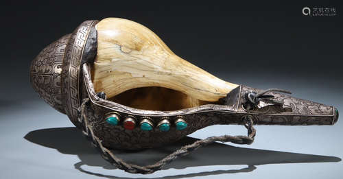 TIBETAN SILVER WITH TURQUOISE SNAIL