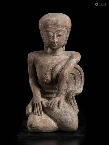 A TERRACOTTA KNEELING FEMALE FIGURE Indonesia,