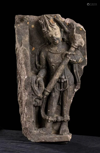 A STONE RELIEF WITH A STANDING DEITY Northern India,