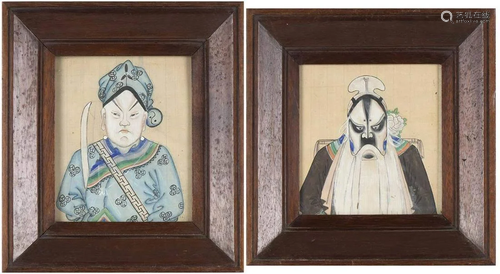 TWO PORTRAITS OF BEIJING OPERA ACTORS China, 20th