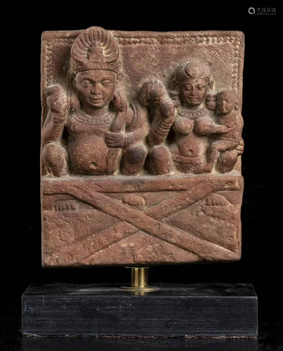 A STONE RELIEF WITH FIGURES India, Mathura, Kushan