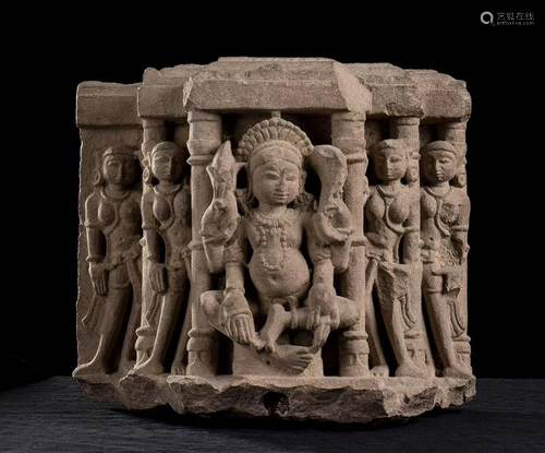 A STONE RELIEF WITH DEITIES India, Mathura, style of