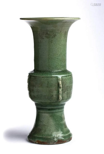 A LONGQUAN CELADON-GLAZED BALUSTER VASE, ZUN China,