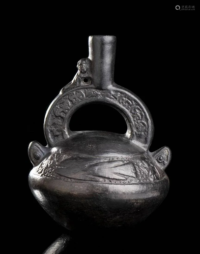 A BLACK CERAMIC VESSEL Peru, Chimu culture