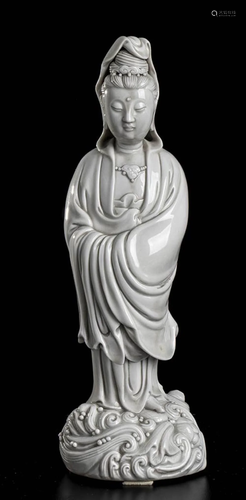 A 'BLANC DE CHINE' PORCELAIN GUANYIN China, 20th