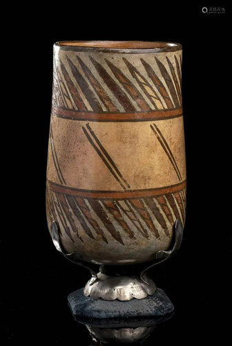 A PAINTED CERAMIC CYLINDRICAL VESSEL Peru, Nazca