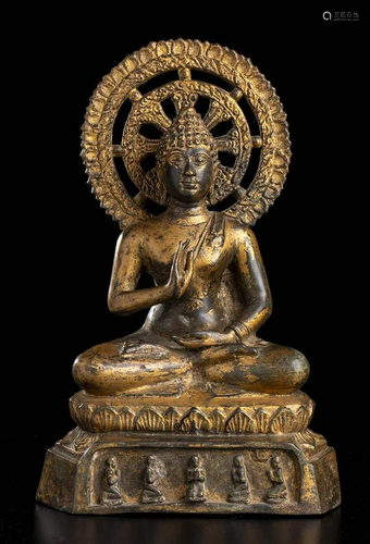 A GILT BRONZE BUDDHA Thailand, 20th century