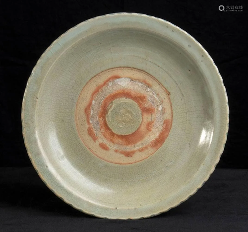 A CELADON GLAZED CERAMIC DISH China, Ming dynasty