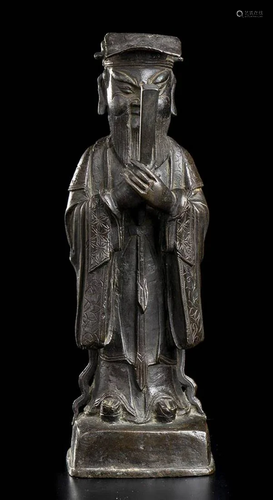 A BRONZE DAOIST DEITY China, Qing dynasty