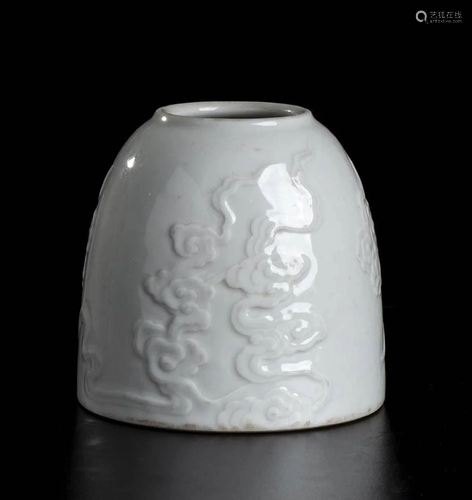 A CARVED PORCELAIN 'BEEHIVE' WATERPOT China, 20th