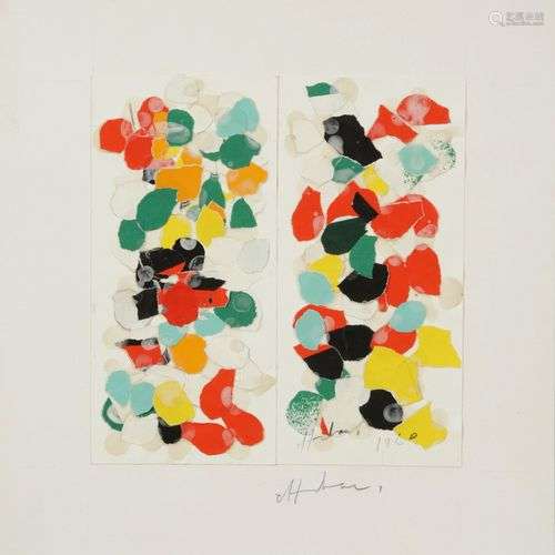 Albert CHUBAC (1925-2008) Collage, 1960 Deux feuilles contre...