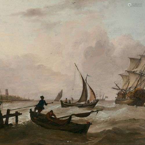 ECOLE HOLLANDAISE vers 1800 Sortie du port par gros temps To...