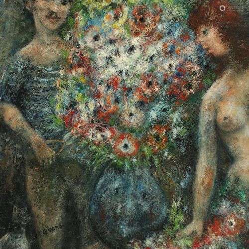Edouard GOERG (1893-1969) Le bouquet au jardinier Huile sur ...