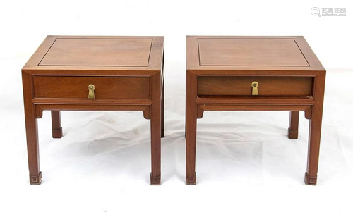 A PAIR OF WOOD LOW TABLES China, 20th century