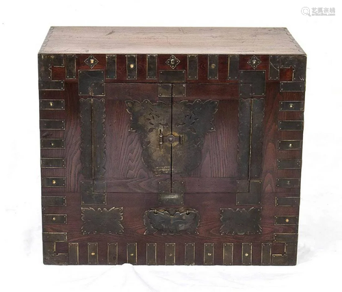 A WOOD AND METAL CHEST, BANDAJI Korea, 19th-20th