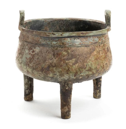 A RITUAL BRONZE INSCRIBED CAULDRON, DING China, Western