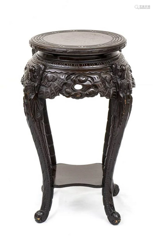 A WOOD PEDESTAL China, 20th century