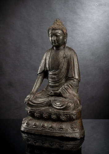 Bronze des Buddha Shakyamuni im Meditationssitz