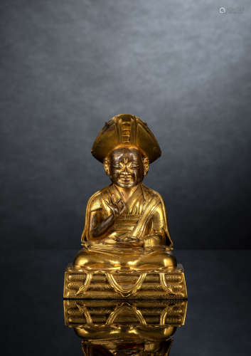 Feine und seltene feuervergoldete  Bronze des Changkya Rolpa...