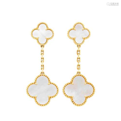 Van Cleef & Arpels Pair of Gold and Mother-of-Pearl 'Magic A...