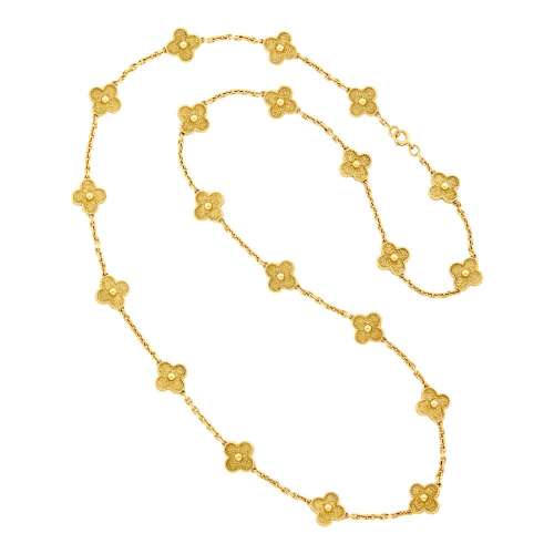 Van Cleef & Arpels Gold 'Alhambra' Chain Necklace, France