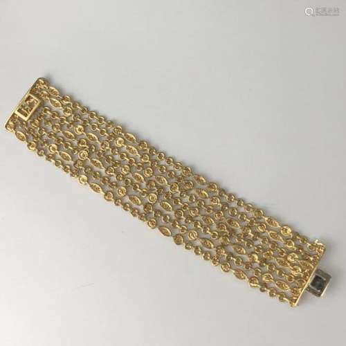 Van Cleef & Arpels Multistrand Gold and Diamond Bracelet, Fr...