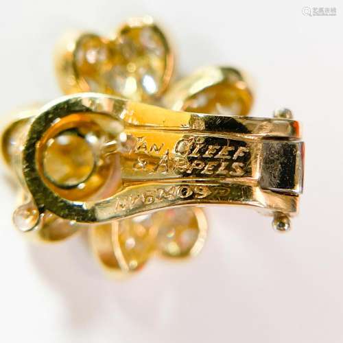 Van Cleef & Arpels Pair of Gold and Diamond 'Cosmos' Earring...