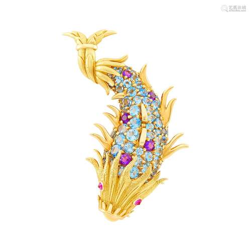 Tiffany & Co., Schlumberger Gold, Aquamarine, Amethyst and R...